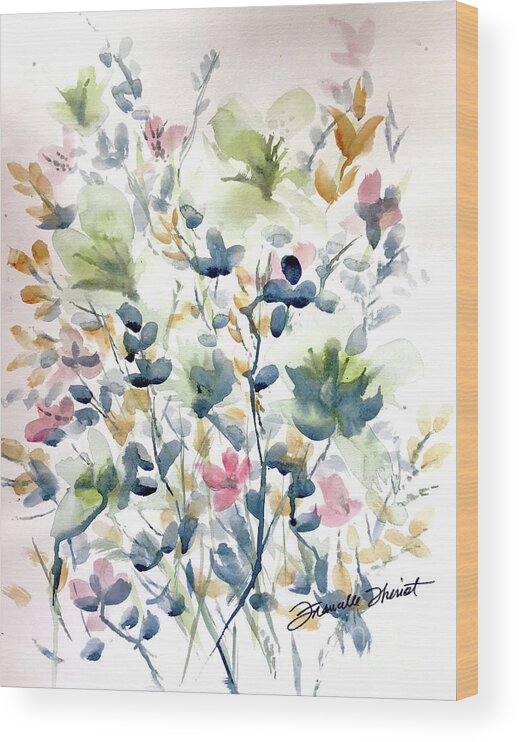 Elegant Wood Print featuring the painting Spring Show by Francelle Theriot