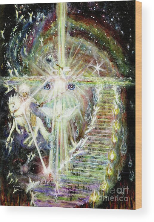 Stairway To Heaven Wood Print featuring the painting Stairway to Heaven-2nd Coming by Bonnie Marie