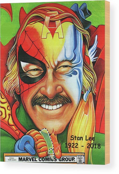 Artwork Wood Print featuring the photograph Stan Lee - 1922 - 2018 by Doc Braham