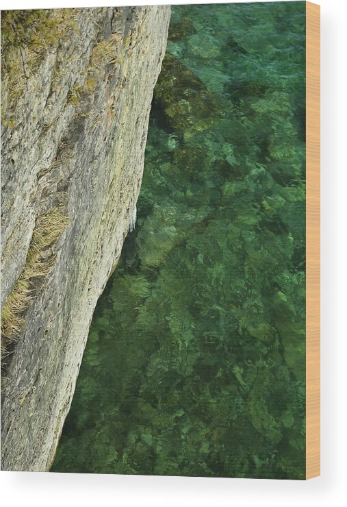 Natural Abstract Wood Print featuring the photograph Stone and Water Abstract by David T Wilkinson