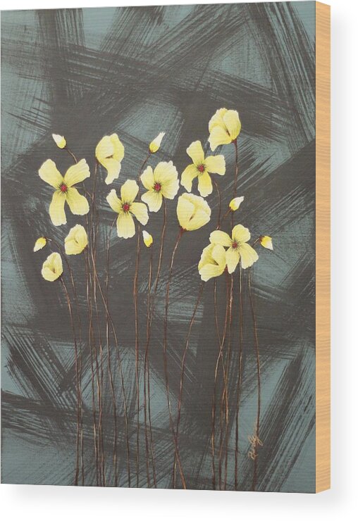 Poppies Wood Print featuring the painting Sunkissed by Berlynn