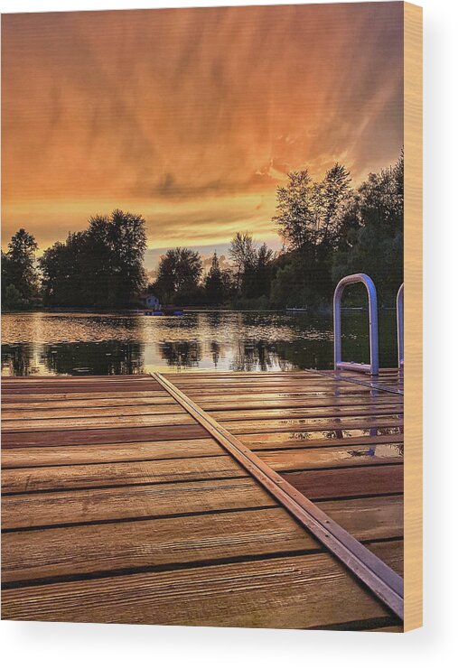 Sunset Wood Print featuring the photograph Sunset Embers by Jill Love