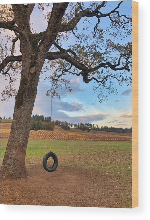 Tree Wood Print featuring the photograph Swing In Tree by Brian Eberly
