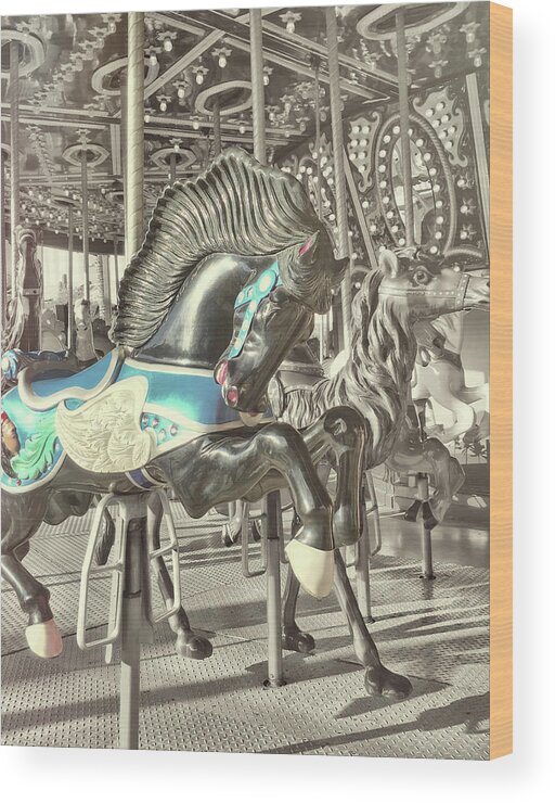 Amusement Wood Print featuring the photograph The Black Stallion by JAMART Photography
