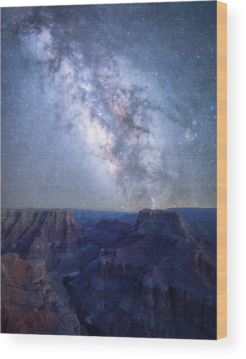 Grand Canyon
Confluence Point
Night
Milky Way Wood Print featuring the photograph The Confluence Point At Night by Michael Zheng