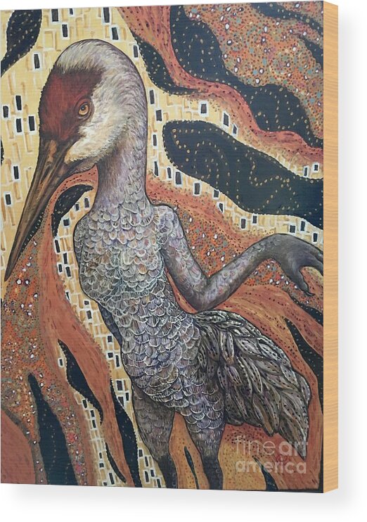 Bird Wood Print featuring the painting The Diva by Linda Markwardt