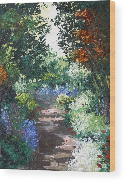 Impressionist Wood Print featuring the painting The Garden by Anthony Falbo