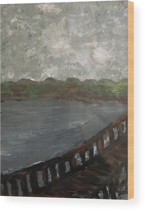 Bridge Wood Print featuring the painting The Wooden Bridge by Clare Ventura