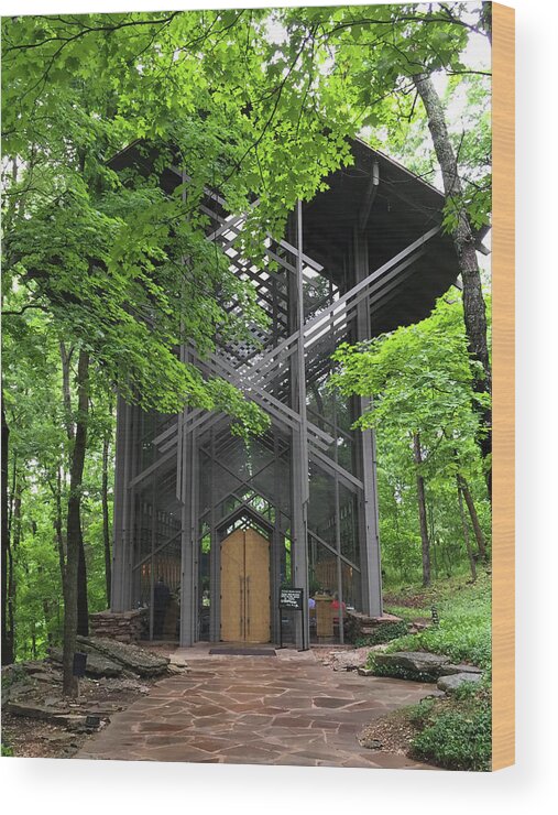 Chapel Wood Print featuring the photograph Thorncrown Chapel by Mary Anne Delgado