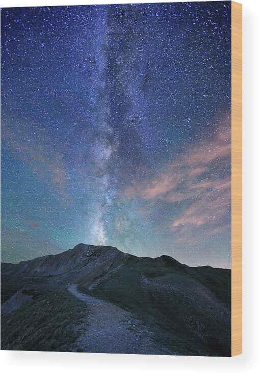 Tranquility Wood Print featuring the photograph Trail To The Milky Way by Mengzhonghua Photography
