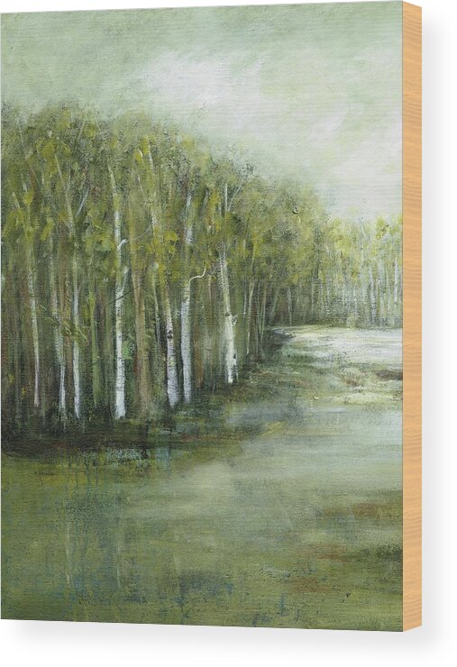 Wag Public Wood Print featuring the painting Tranquil Waters I by Beverly Crawford