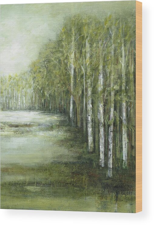 Wag Public Wood Print featuring the painting Tranquil Waters II by Beverly Crawford