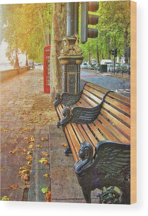 Autumn Wood Print featuring the photograph Victoria Embankment by JAMART Photography