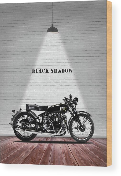 Vincent Black Shadow 1952 Wood Print featuring the photograph Vincent Black Shadow 1952 by Mark Rogan