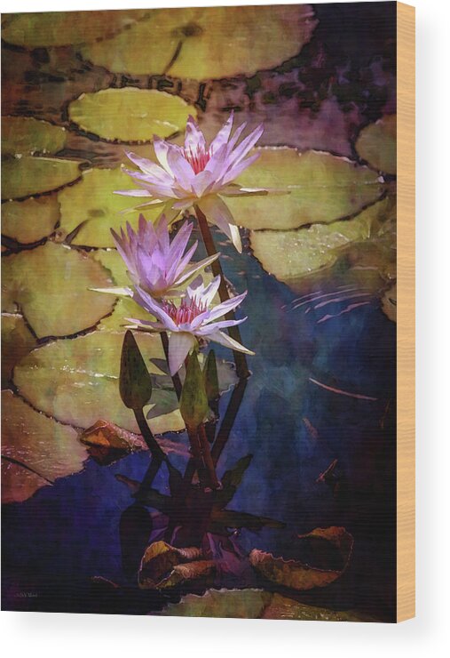 Impressionist Wood Print featuring the photograph Waterlily Bouquet 2922 IDP_6 by Steven Ward