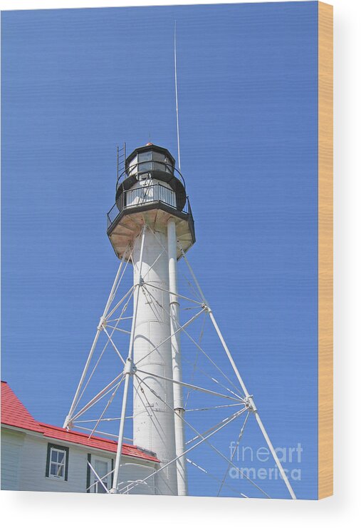 Lighthouse Wood Print featuring the photograph Whitefish Point Light by Ann Horn