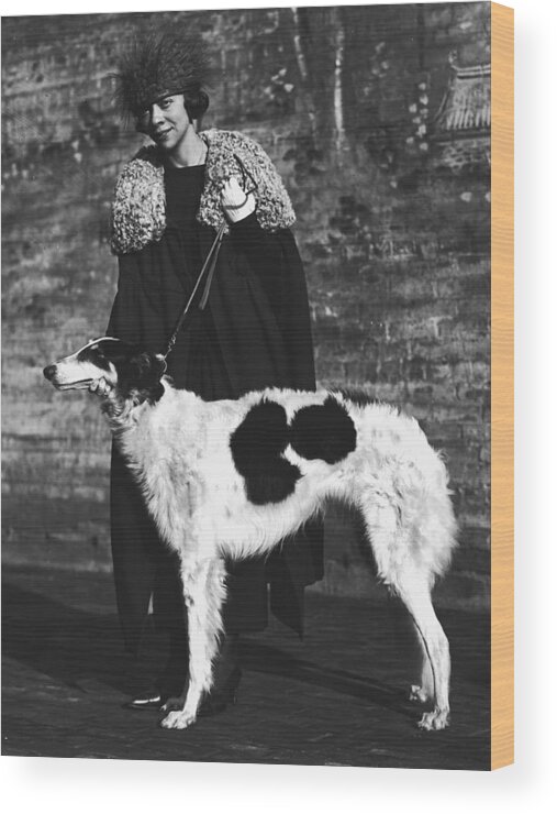 Pets Wood Print featuring the photograph Woman With A Russian by Fpg