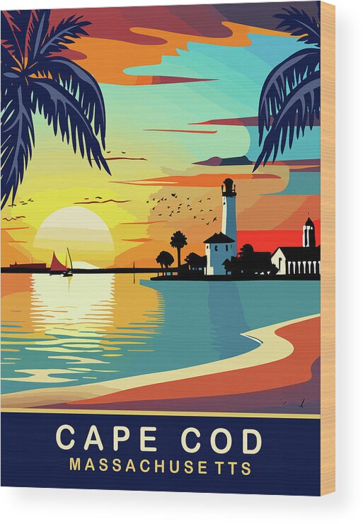 Cape Cod Wood Print featuring the digital art Cape Cod, Massachusetts by Long Shot