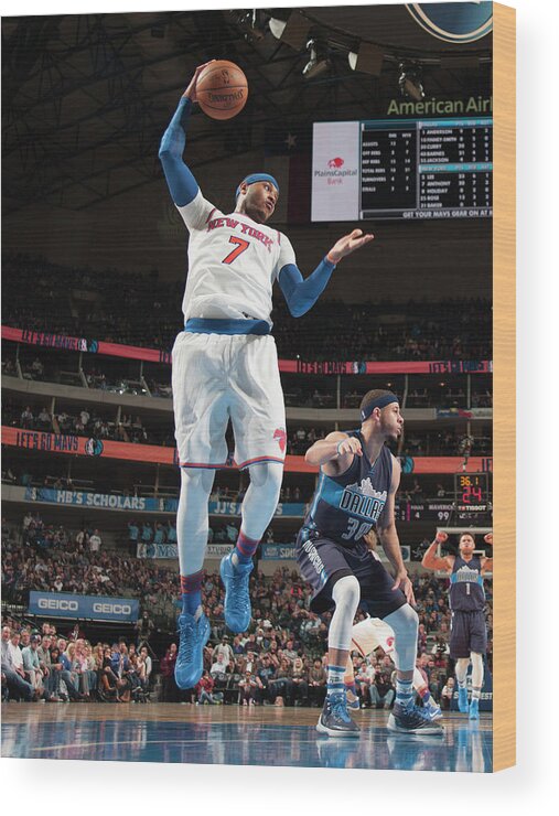 Nba Pro Basketball Wood Print featuring the photograph Carmelo Anthony by Glenn James