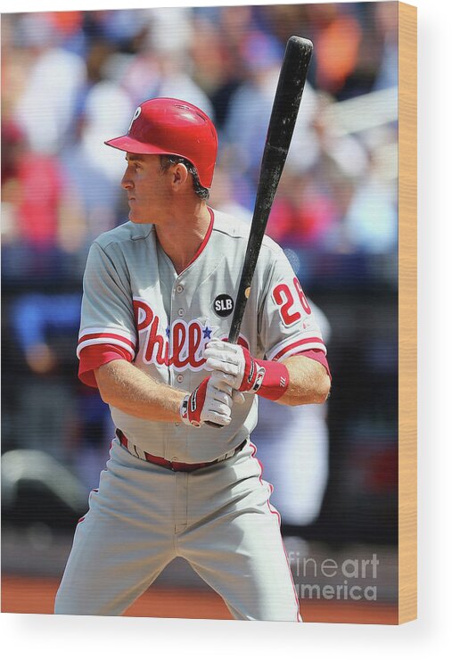 Three Quarter Length Wood Print featuring the photograph Chase Utley by Elsa