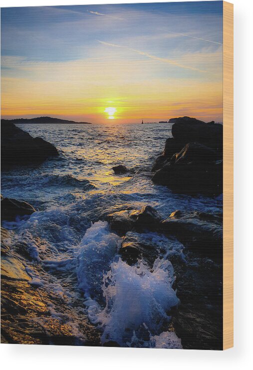 Sunset Wood Print featuring the photograph Exhale #1 by Andrea Whitaker