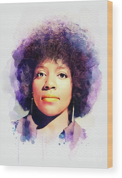 Gloria Wood Print featuring the painting Gloria Gaynor, Music Legend #1 by Esoterica Art Agency