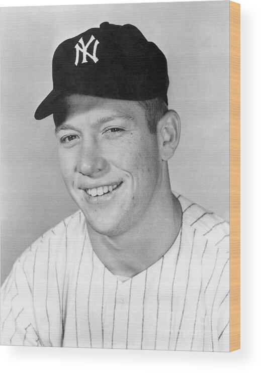 American League Baseball Wood Print featuring the photograph Mickey Mantle by National Baseball Hall Of Fame Library
