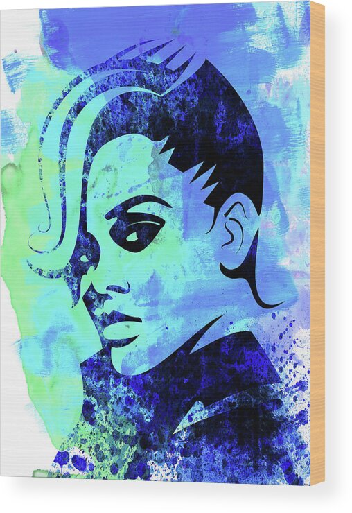 Rihanna Wood Print featuring the digital art Rihanna #1 by Naxart Studio