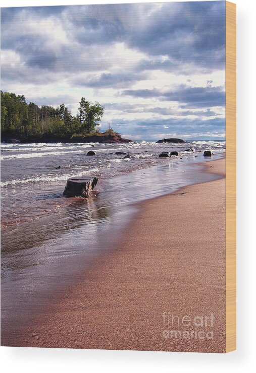Photography Wood Print featuring the photograph Lake Superior Shoreline by Phil Perkins