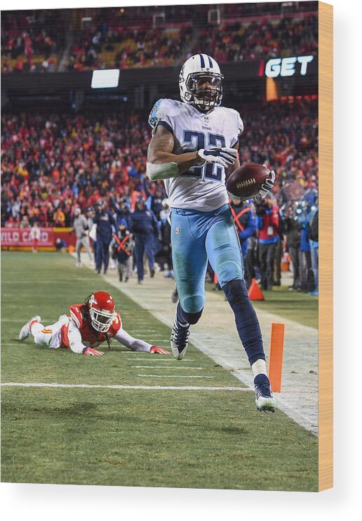 Playoffs Wood Print featuring the photograph Wild Card Round - Tennessee Titans v Kansas City Chiefs #2 by Jason Hanna