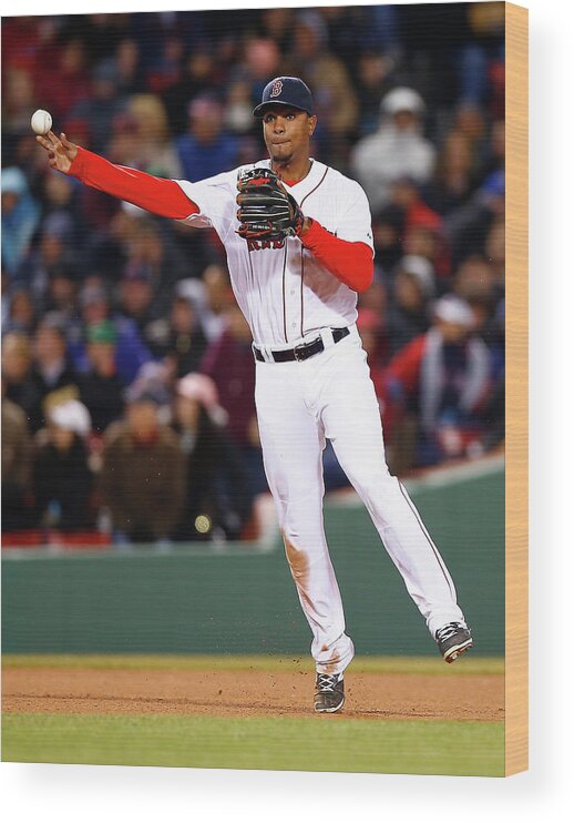 American League Baseball Wood Print featuring the photograph Xander Bogaerts by Jared Wickerham