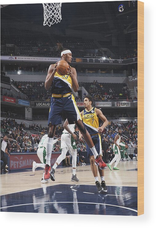 Myles Turner Wood Print featuring the photograph Myles Turner by Ron Hoskins