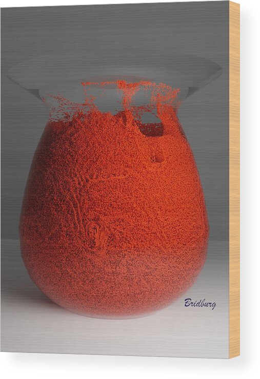 Nft Wood Print featuring the digital art 301 Vase Waves 2 by David Bridburg