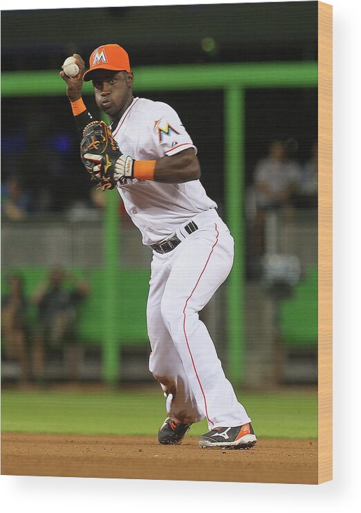 American League Baseball Wood Print featuring the photograph Adeiny Hechavarria #4 by Mike Ehrmann