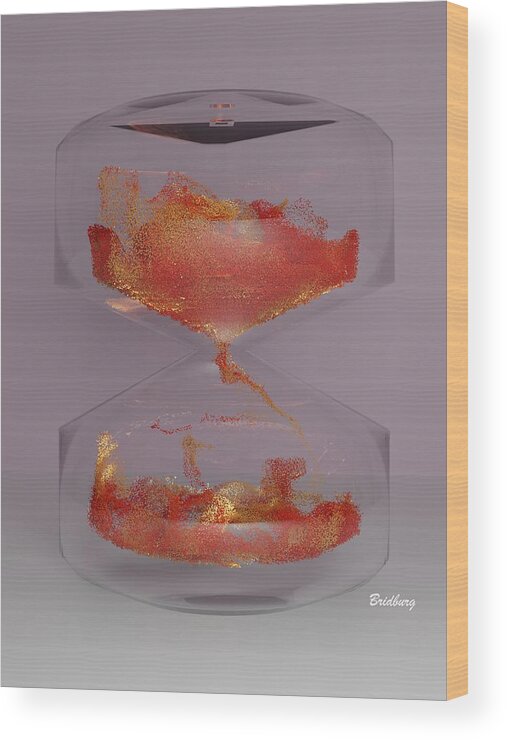 Nft Wood Print featuring the digital art 601 Hour Glass Waves 2 by David Bridburg