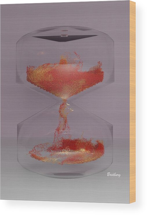Nft Wood Print featuring the digital art 601 Hour Glass Waves by David Bridburg