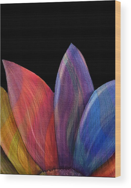 Abstract Wood Print featuring the digital art A Daisy's Elegance - Abstract by Ronald Mills
