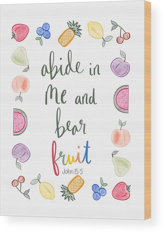  Wood Print featuring the mixed media Abide in Me by Stephanie Fritz