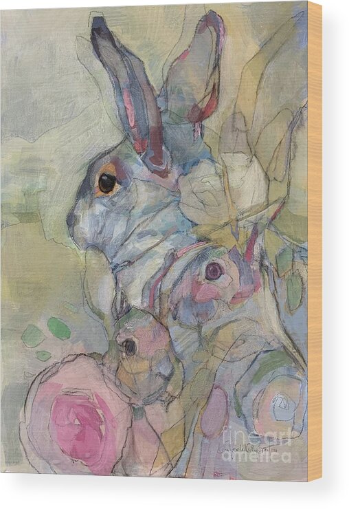 Rabbit Wood Print featuring the painting Abundance by Kimberly Santini