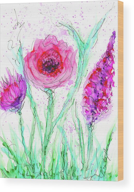 Flower Wood Print featuring the painting Acceptance by Kimberly Deene Langlois