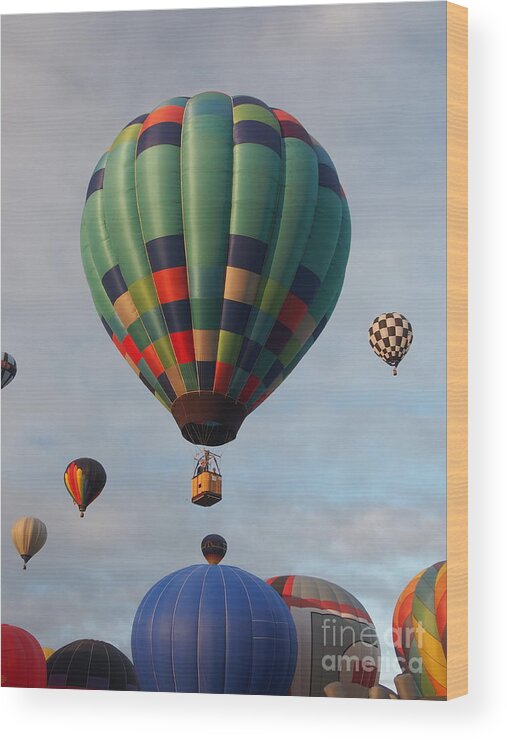 Albuquerque Wood Print featuring the photograph Albuquerque International Balloon Festa 5 by L Bosco