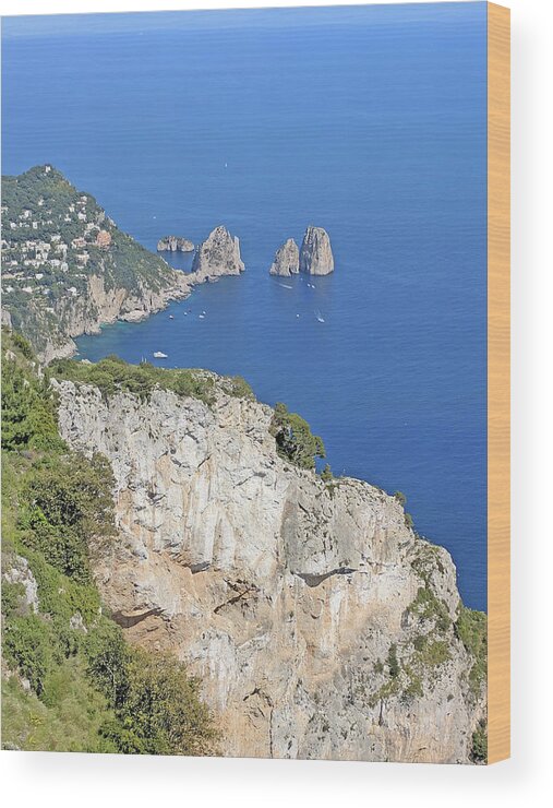 Capri Wood Print featuring the photograph Anacapri view by Yvonne Jasinski