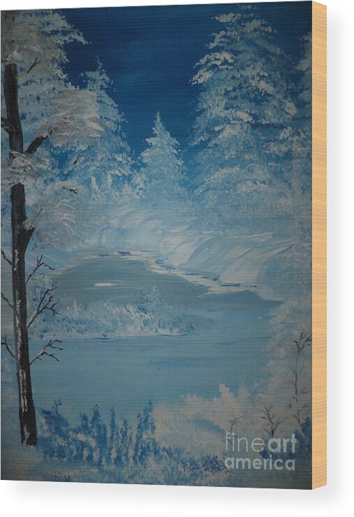 Donnsart1 Wood Print featuring the painting Beautiful Chilly Winter Painting # 204 by Donald Northup