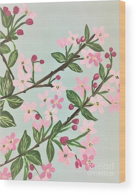 Flowers Wood Print featuring the painting Blossom Branches by Debora Sanders