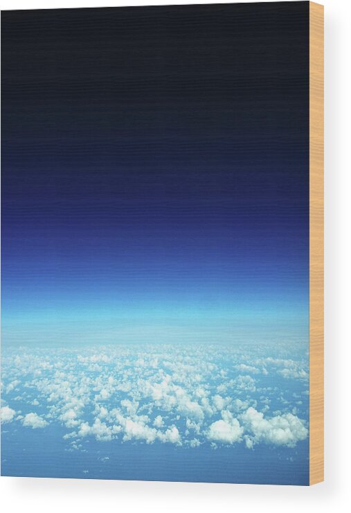 Sky Wood Print featuring the photograph Blue planet by Maria Dimitrova