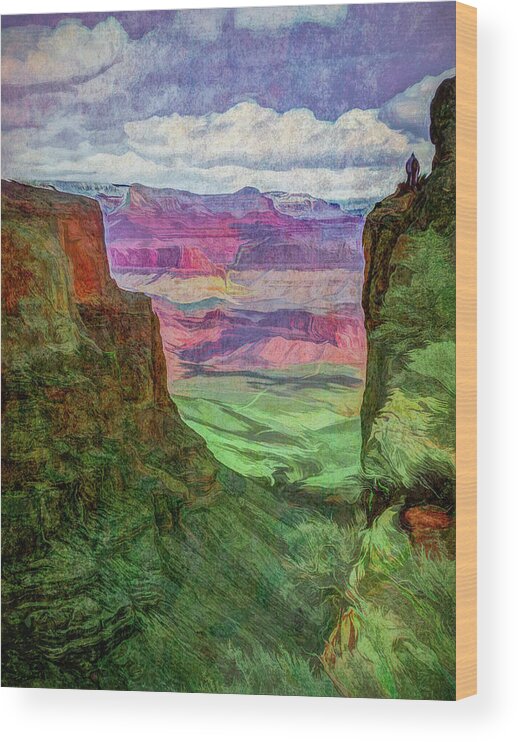 Grand Canyon View Wood Print featuring the digital art The Bright Angel Traveler by Kevin Lane