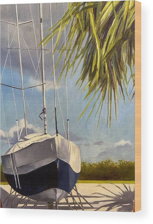  Wood Print featuring the painting Boat 2 by Chris Gholson