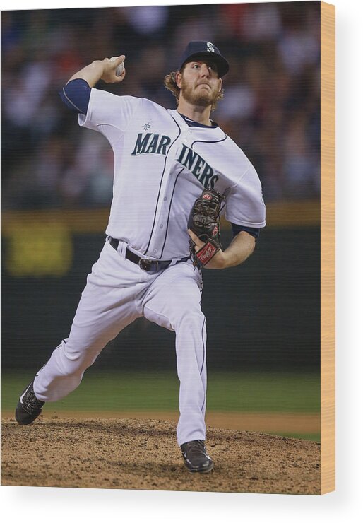 American League Baseball Wood Print featuring the photograph Brandon Maurer by Otto Greule Jr