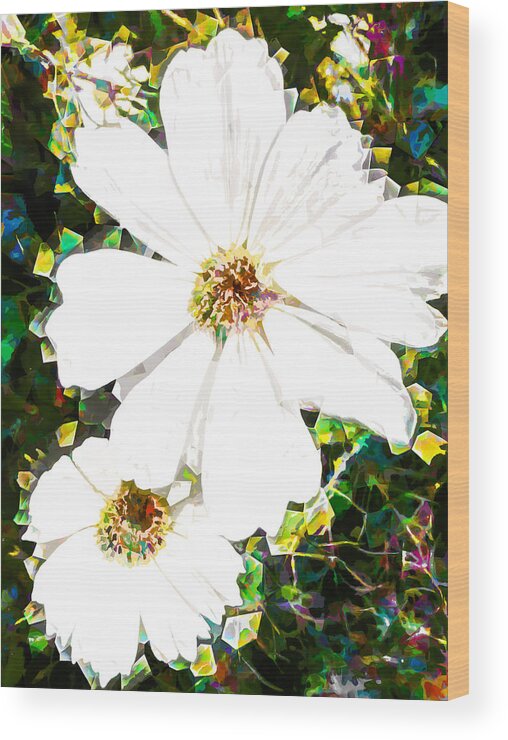 Crystals Wood Print featuring the digital art Breaking Daisies by Steve Taylor