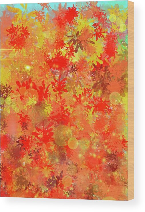 Bright Wood Print featuring the digital art Bright Autumn Day Abstract by Eileen Backman